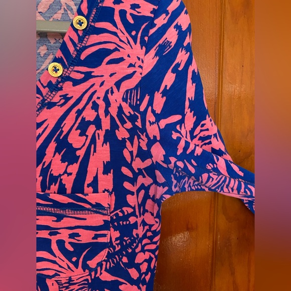 Lilly Pulitzer Palmetto Dress in Sapphire Blue Rolling in the Grass print - Picture 6 of 9